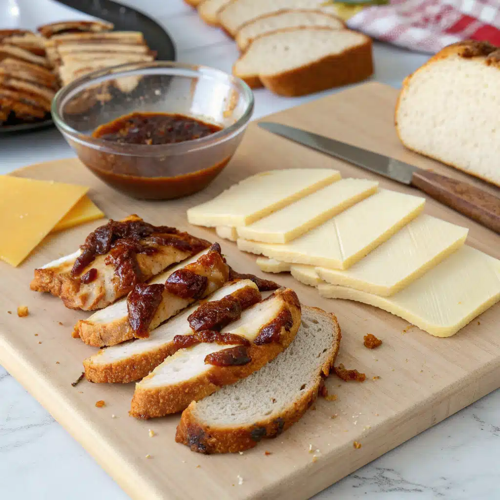 bbq chicken grilled cheese First Step