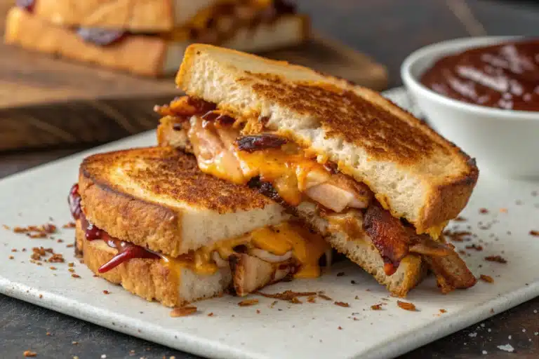 bbq chicken grilled cheese featured image