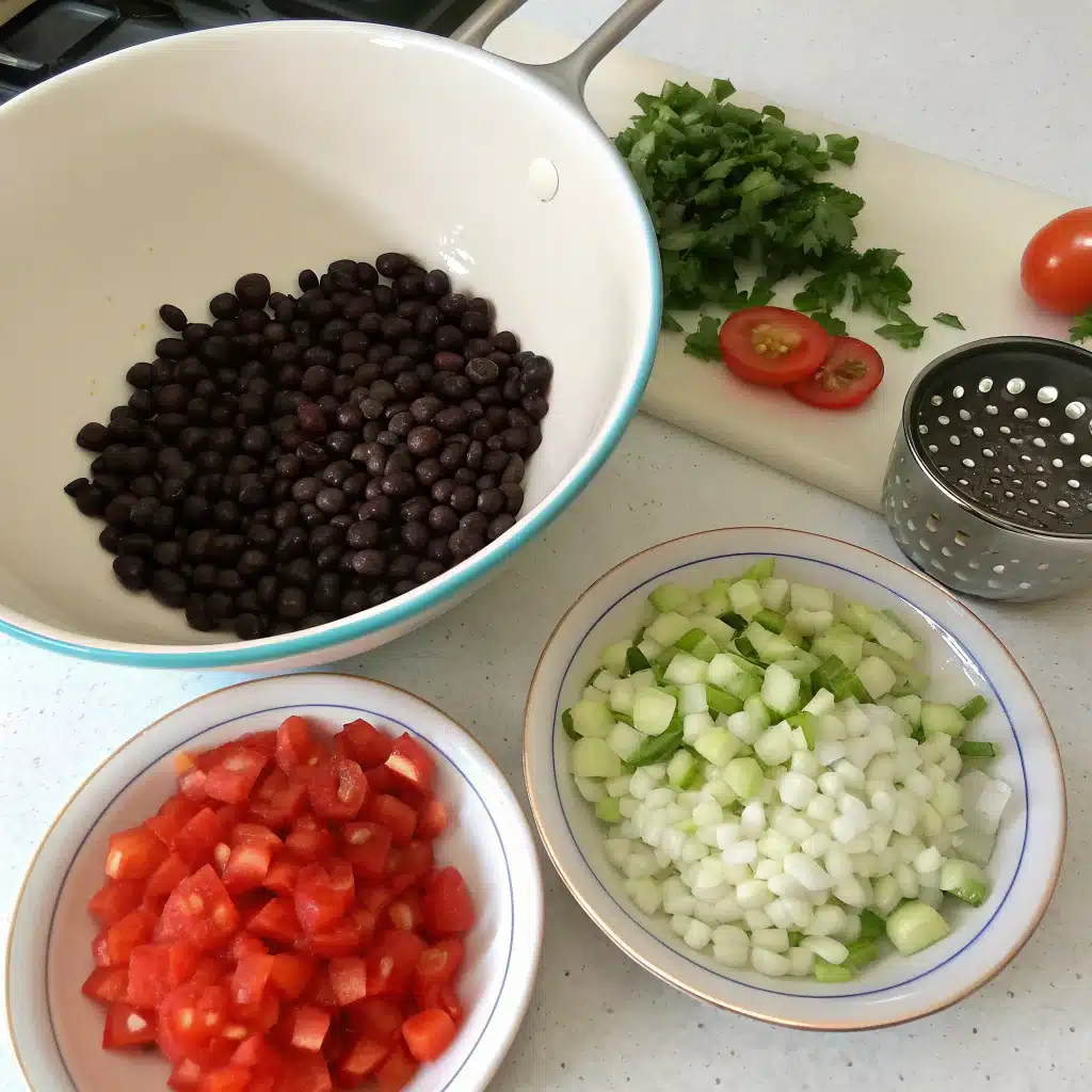 black bean salad First Step