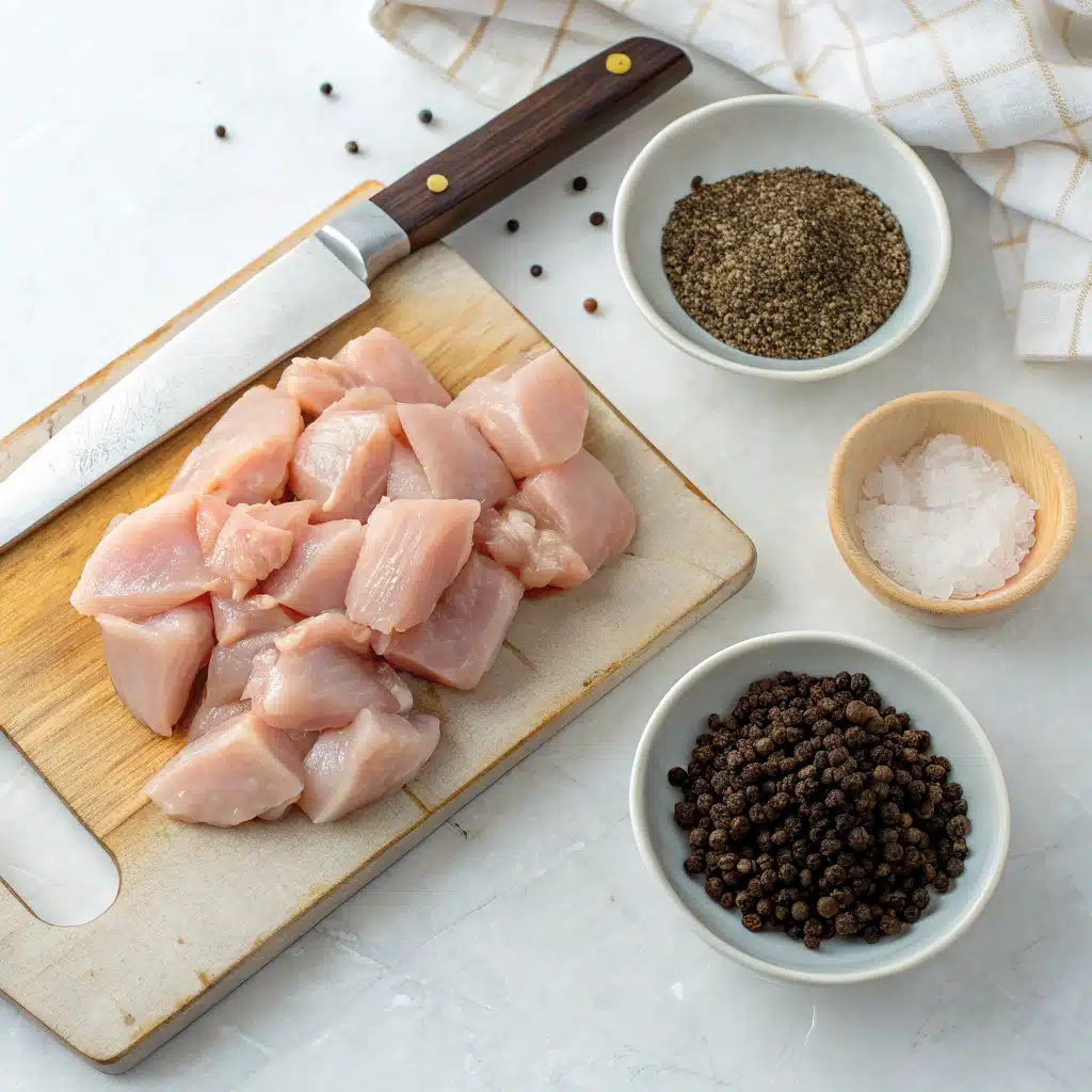 Black pepper chicken first step
