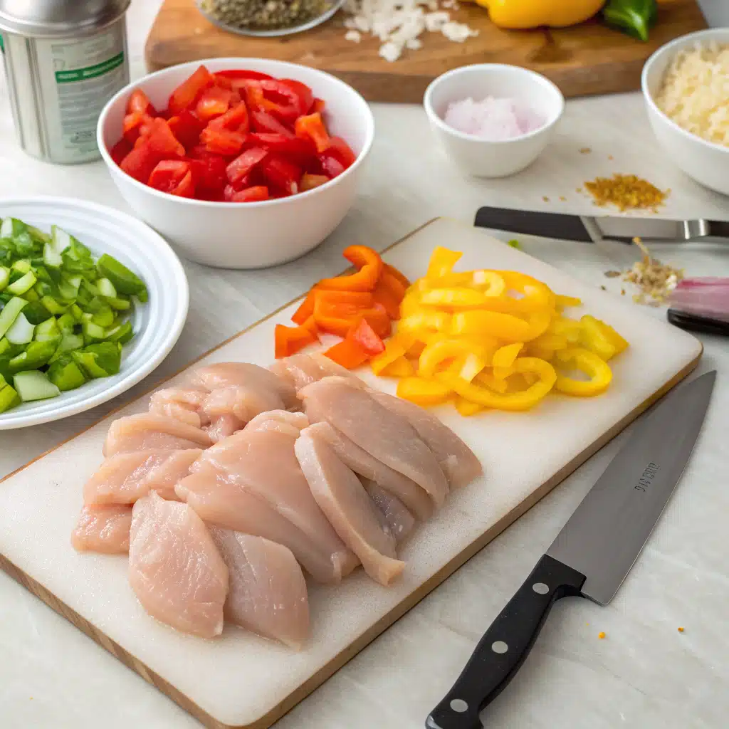 Cajun chicken sloppy joes First Step