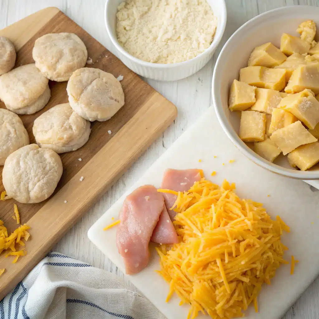 cheddar biscuit chicken bake First Step