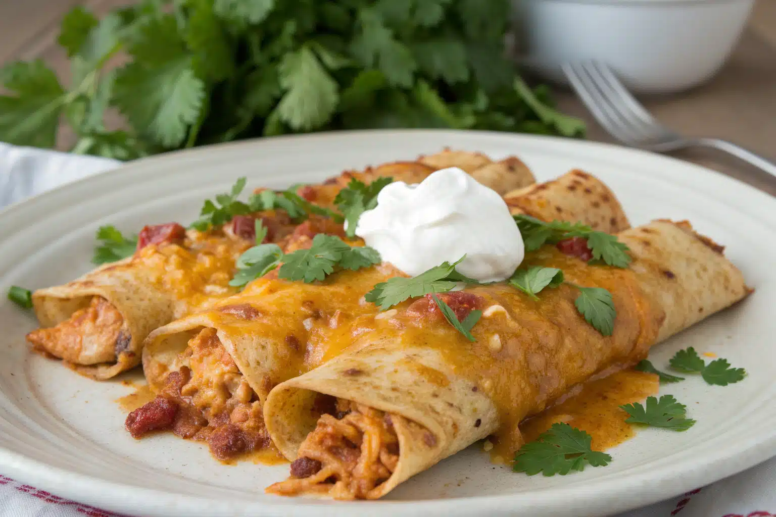 cheesy chicken enchiladas featured image