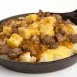 cheesy meat and potatoes skillet featured image