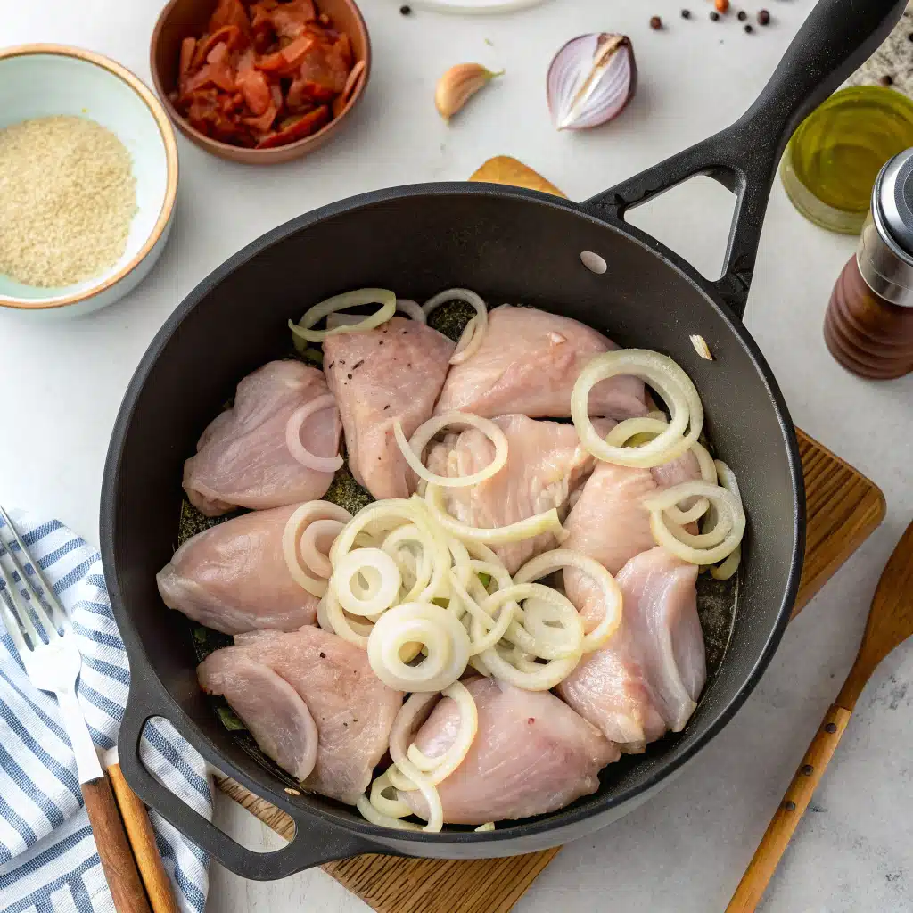 chicken cacciatore First Step