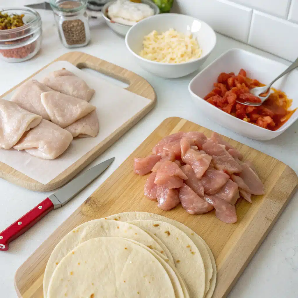 Chicken Chimichangas First Step