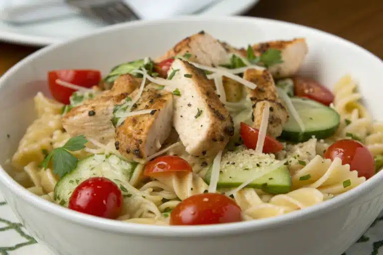 chicken pasta salad featured image