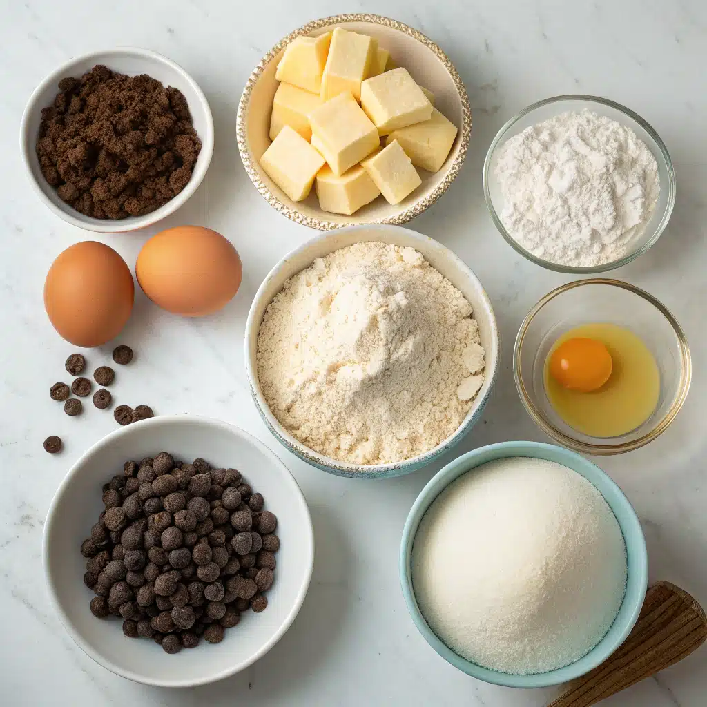 Chocolate chip muffin ingredients