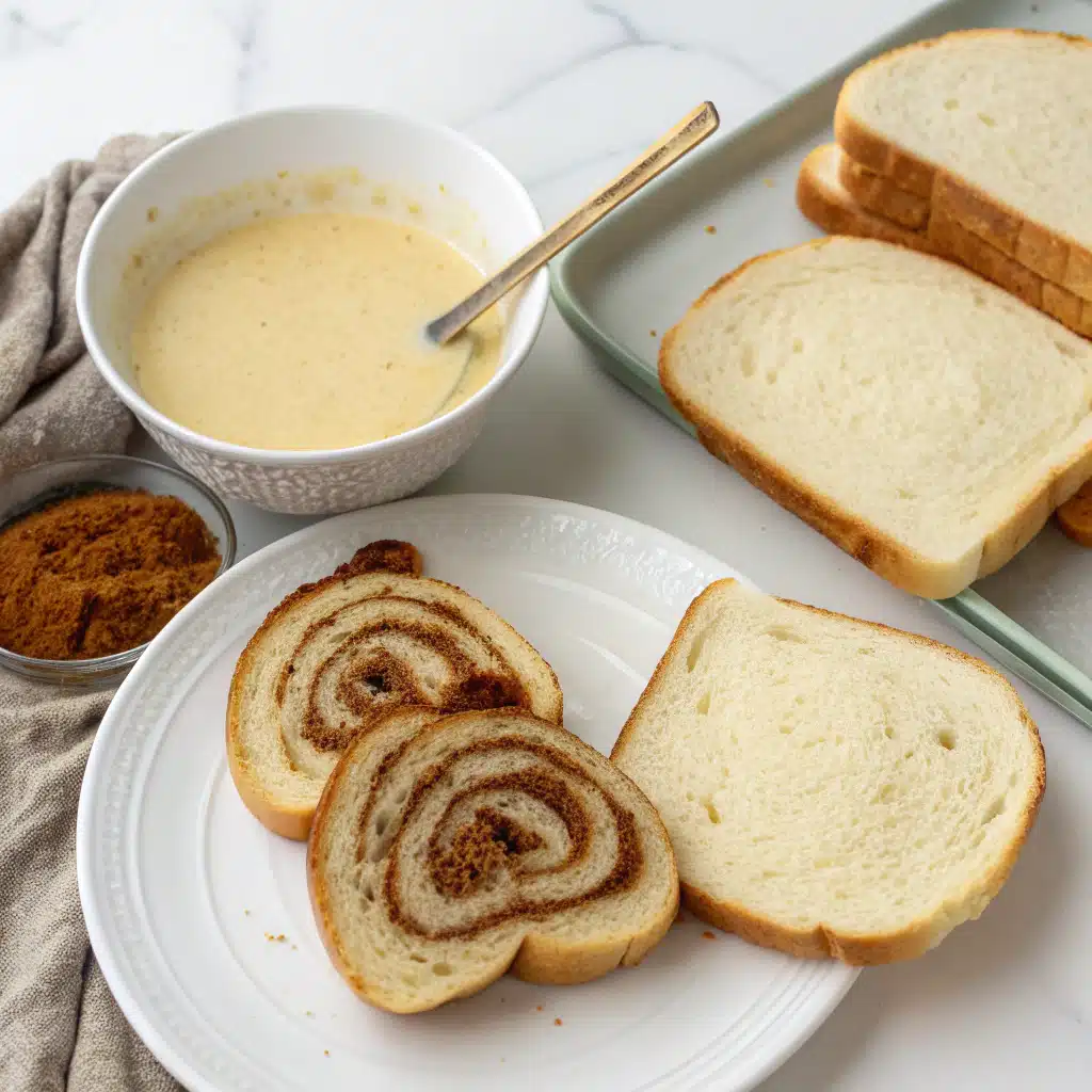 cinnamon roll french toast First Step