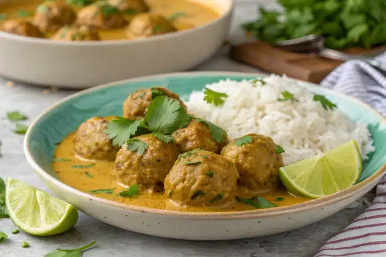 coconut curry meatballs featured image