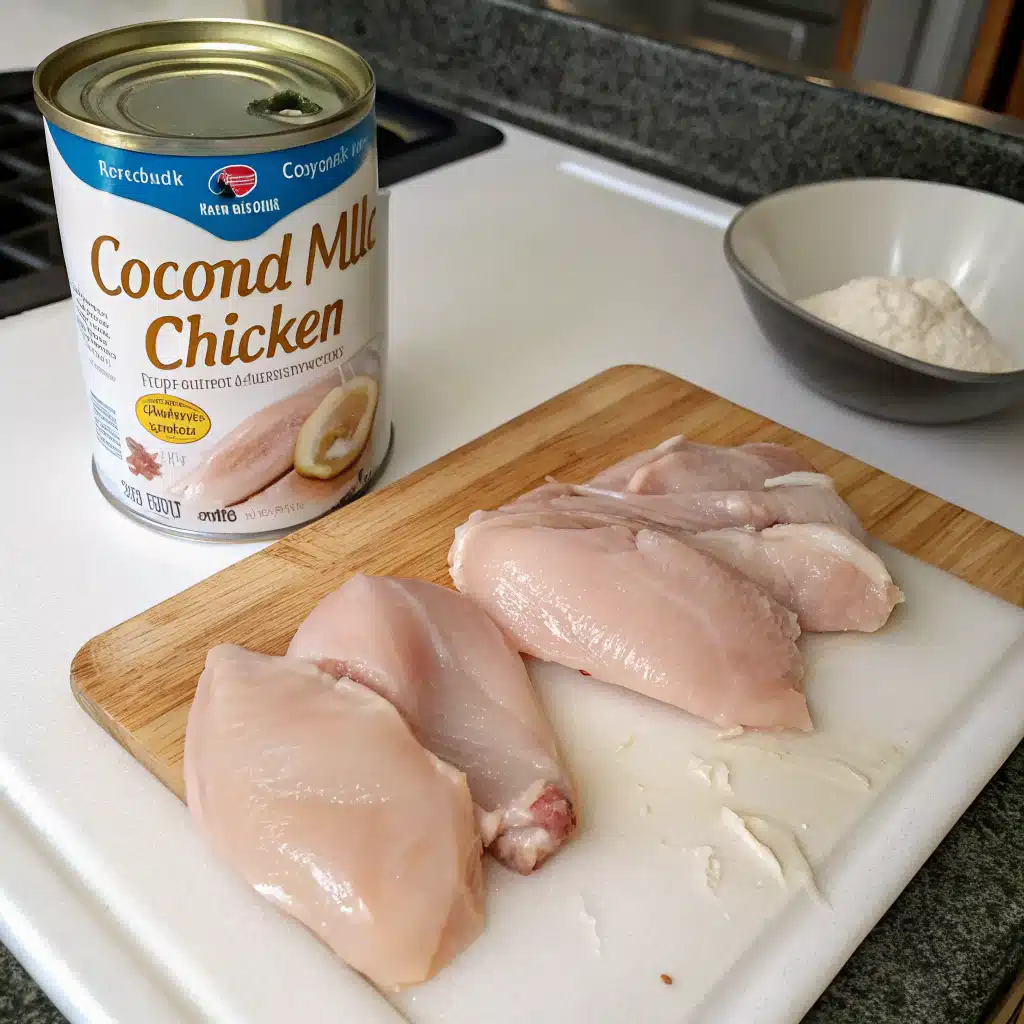 Coconut milk chicken first step