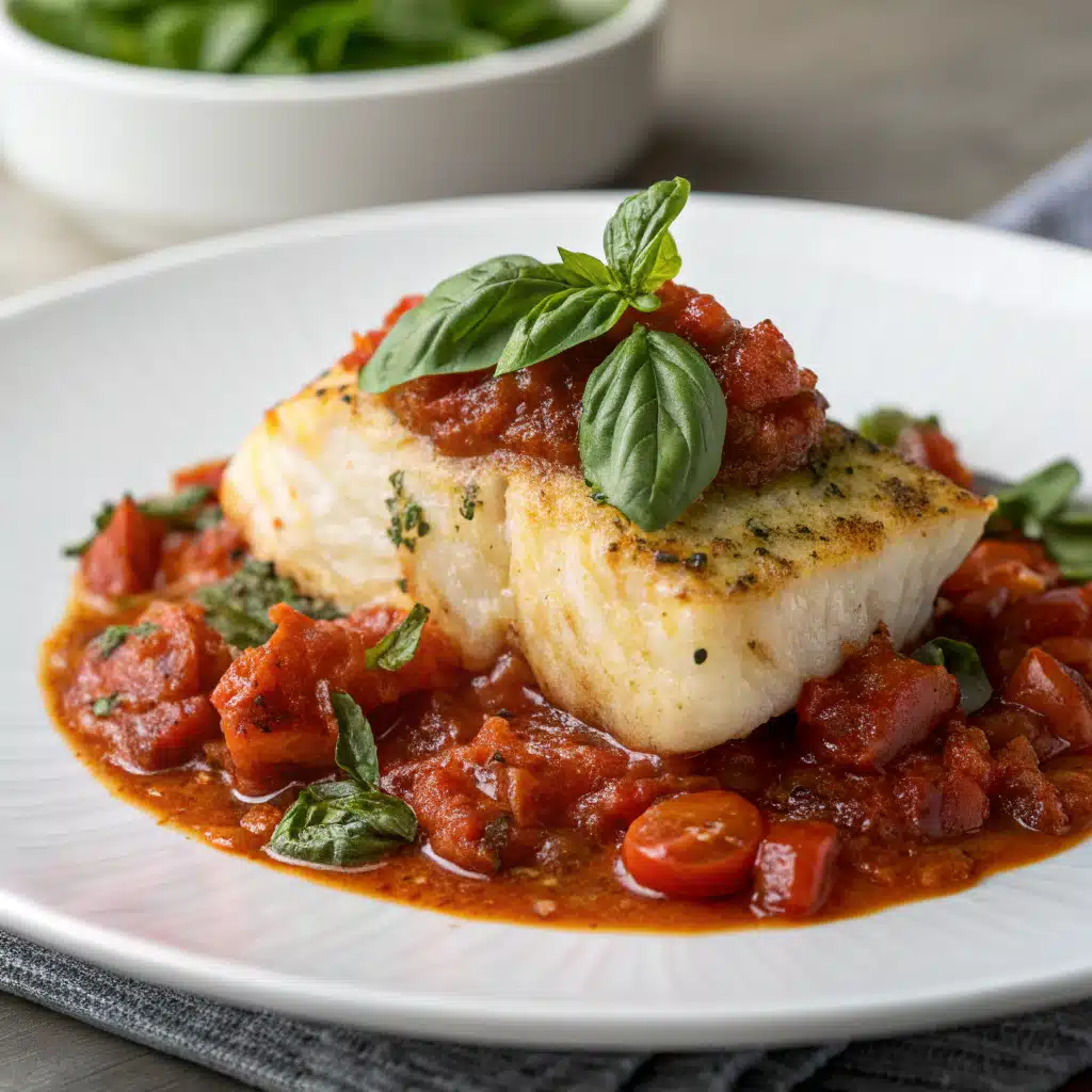 cod in tomato basil sauce Serving