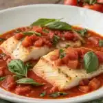 cod in tomato basil sauce featured image