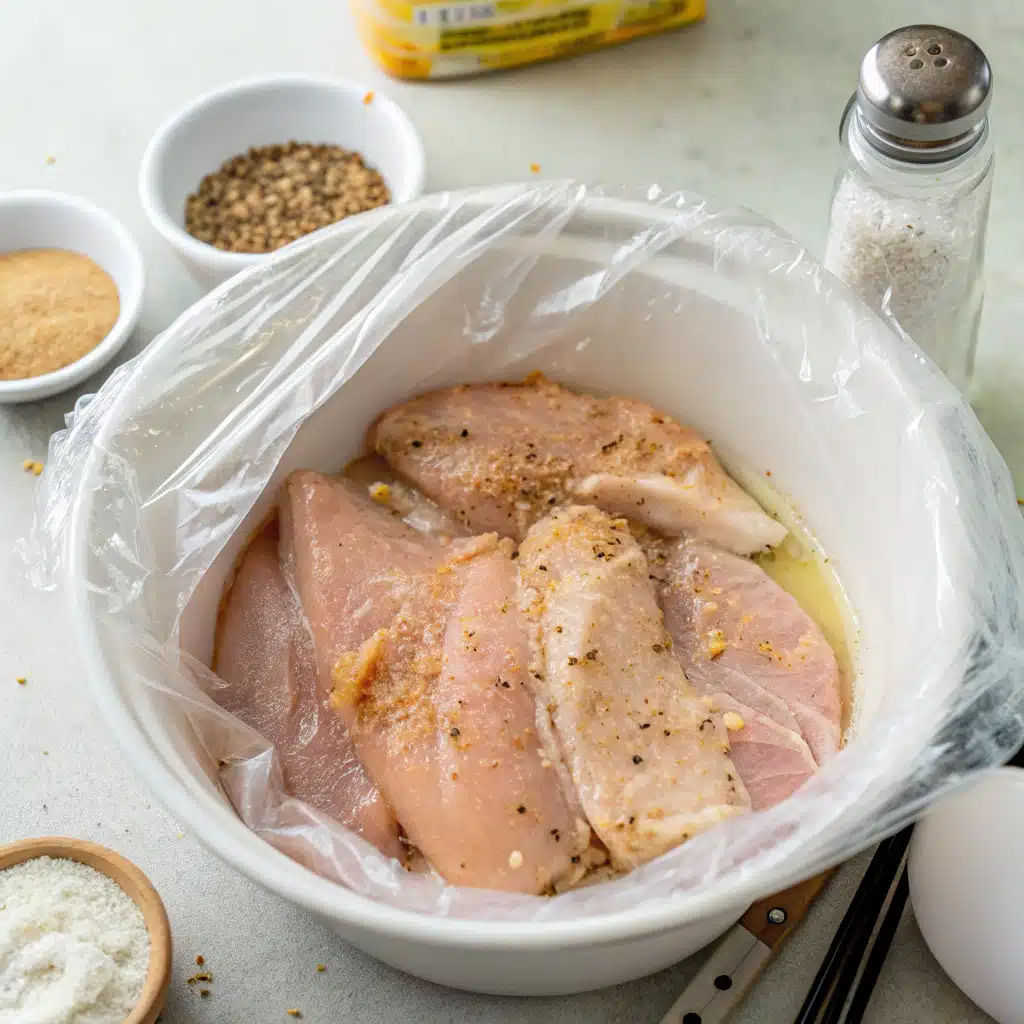 Crack chicken tenders first step