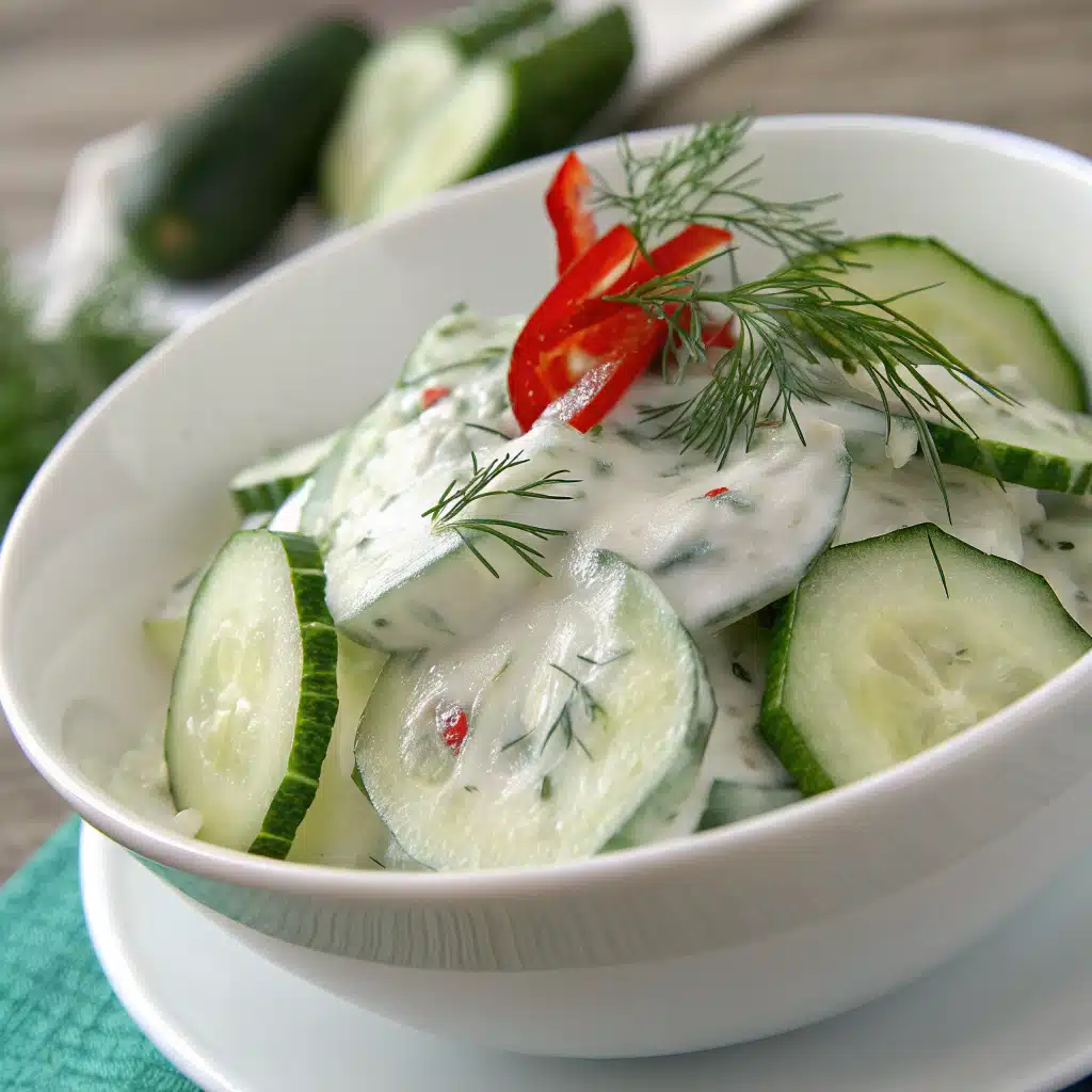 creamy cucumber salad Serving