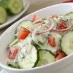 creamy cucumber salad featured image