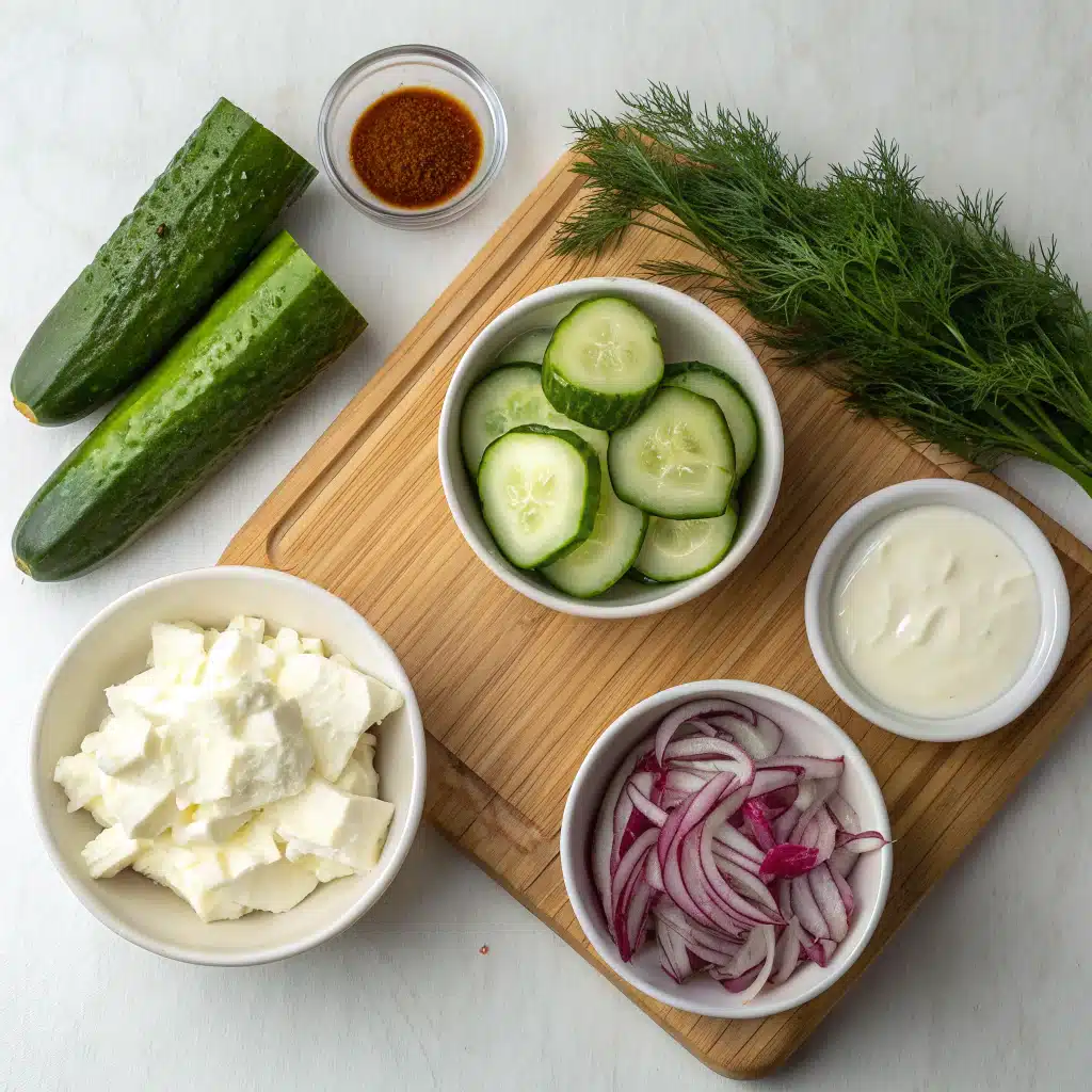 creamy cucumber salad ingredients