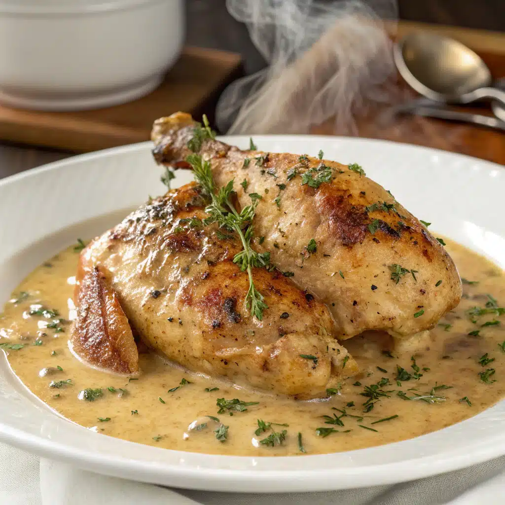 Creamy Garlic Herb Chicken Serving