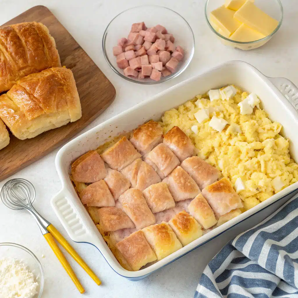 crescent roll breakfast casserole First Step
