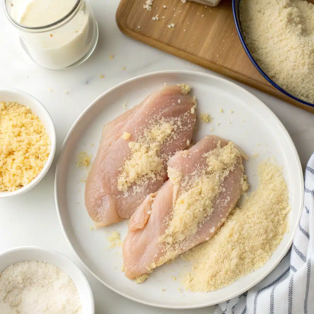 crispy parmesan crusted chicken First Step