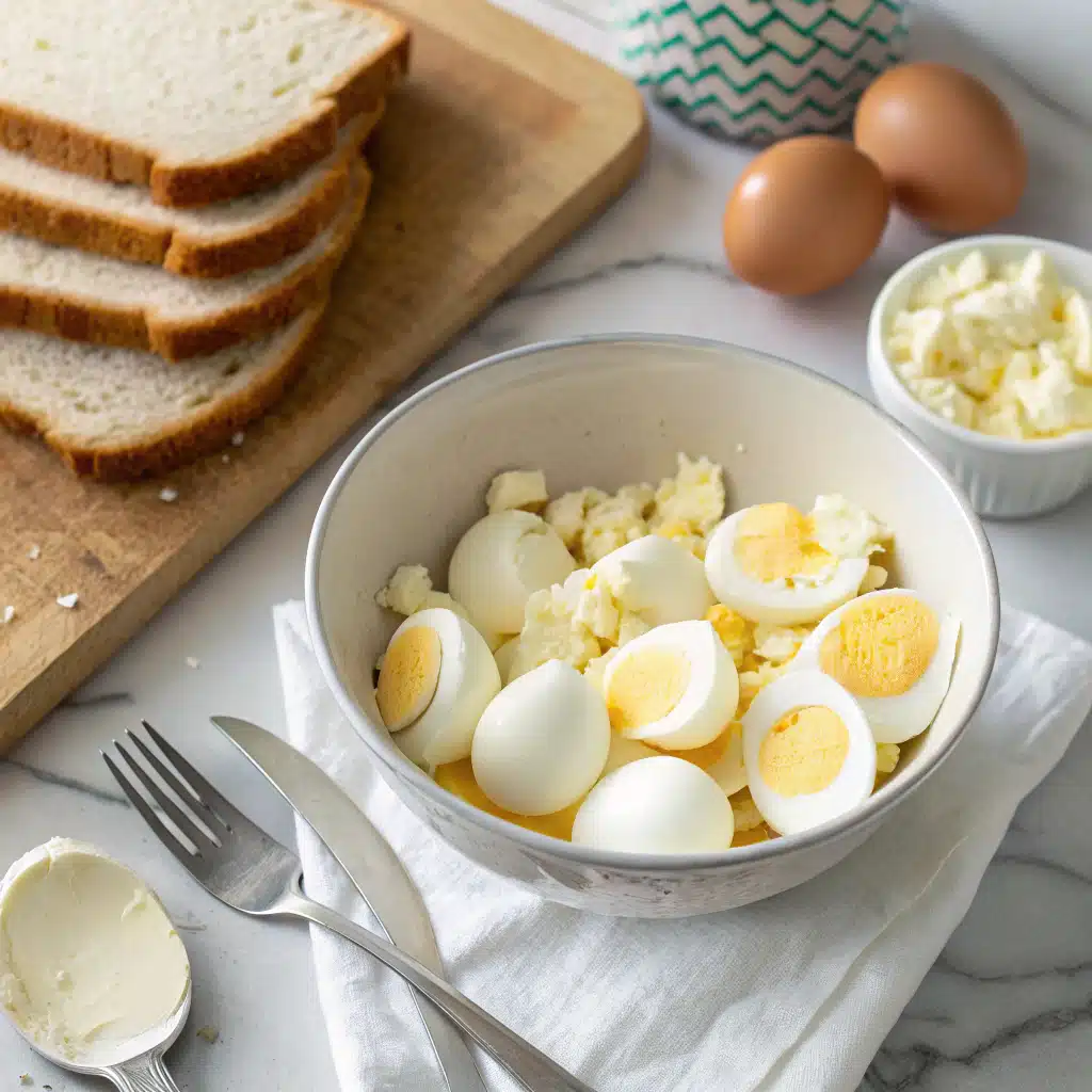 egg salad sandwich First Step