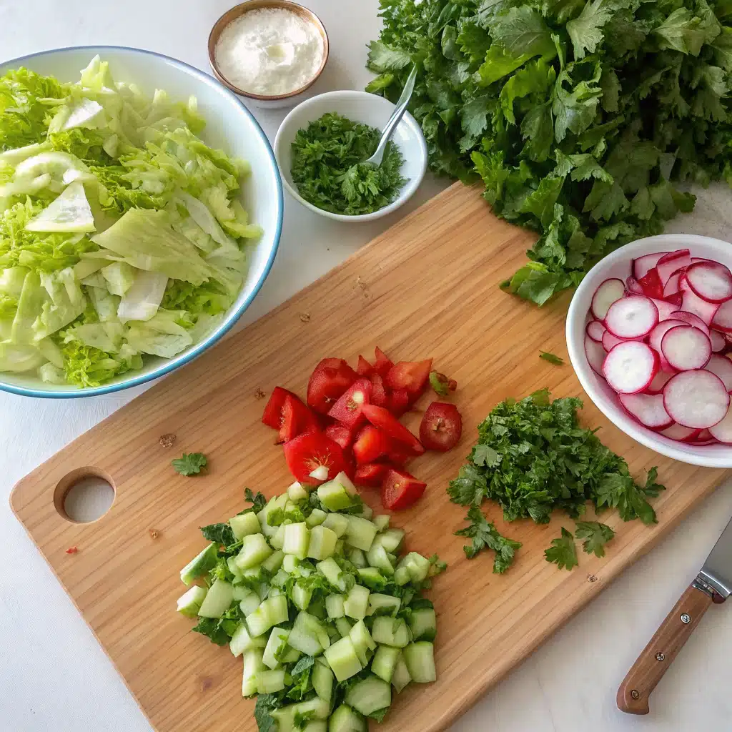 fattoush salad First Step