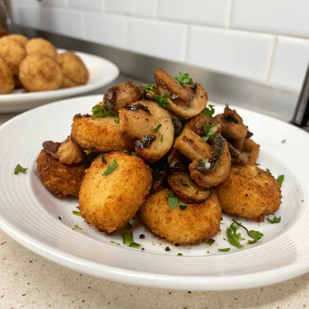 fried mushrooms Serving