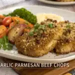 garlic parmesan beef chops featured image
