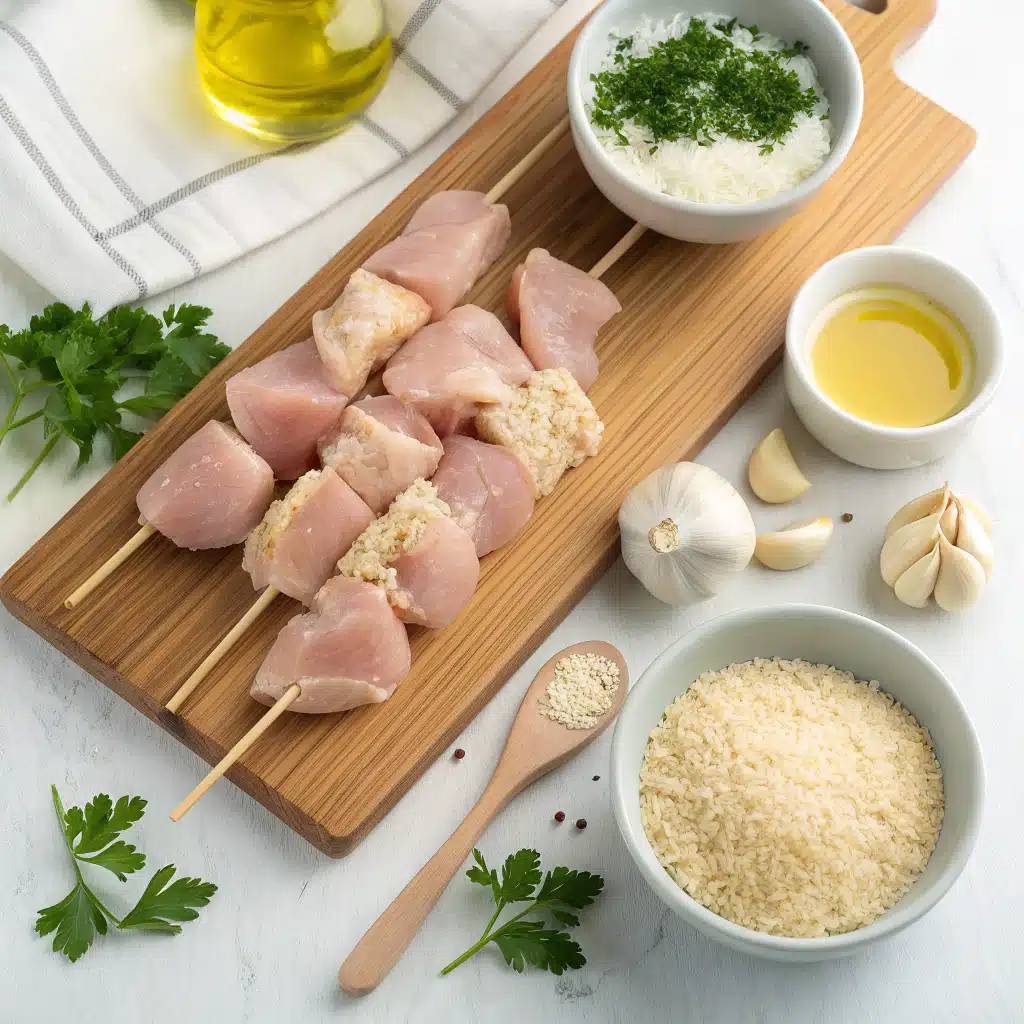 garlic parmesan chicken skewers ingredients