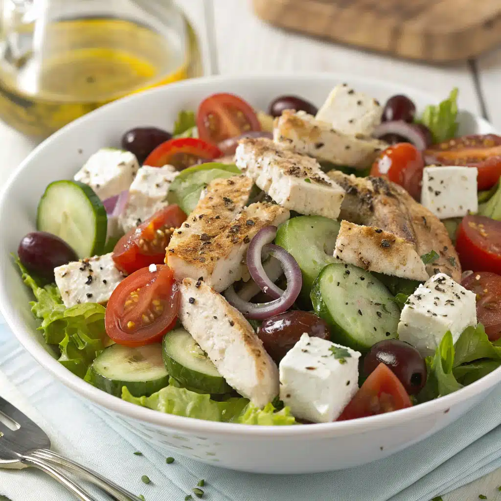 Greek Salad with Chicken Serving