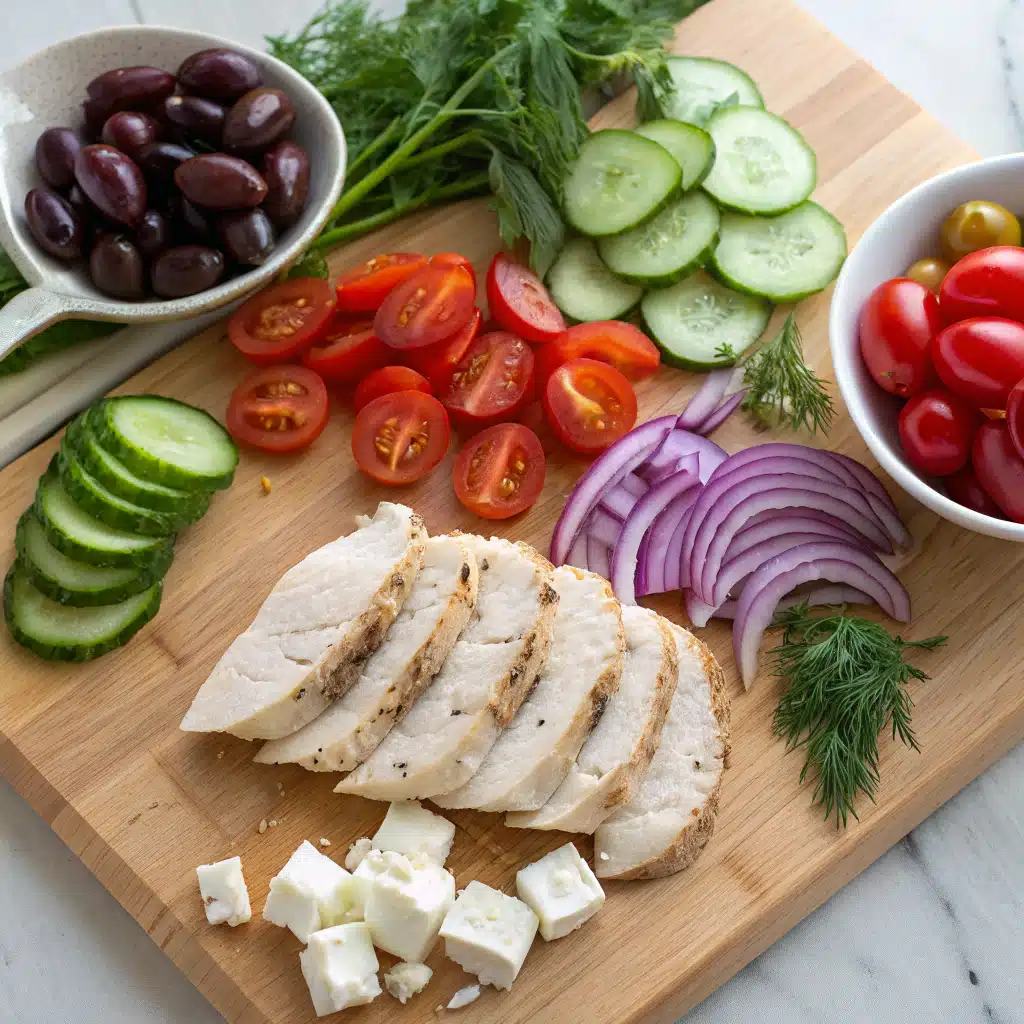 greek salad with chicken ingredients