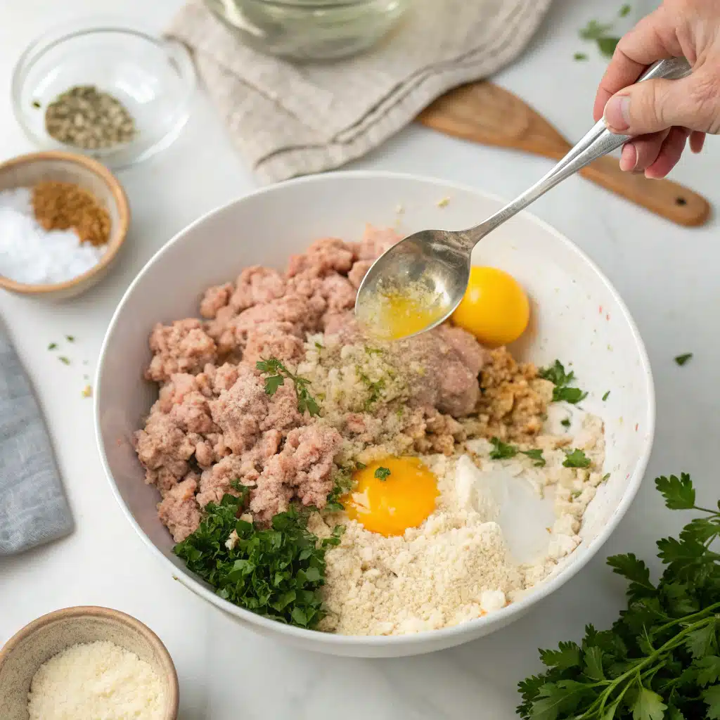ground chicken patties First Step