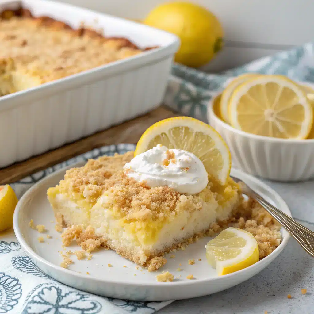 lemon cream cheese dump cake Serving