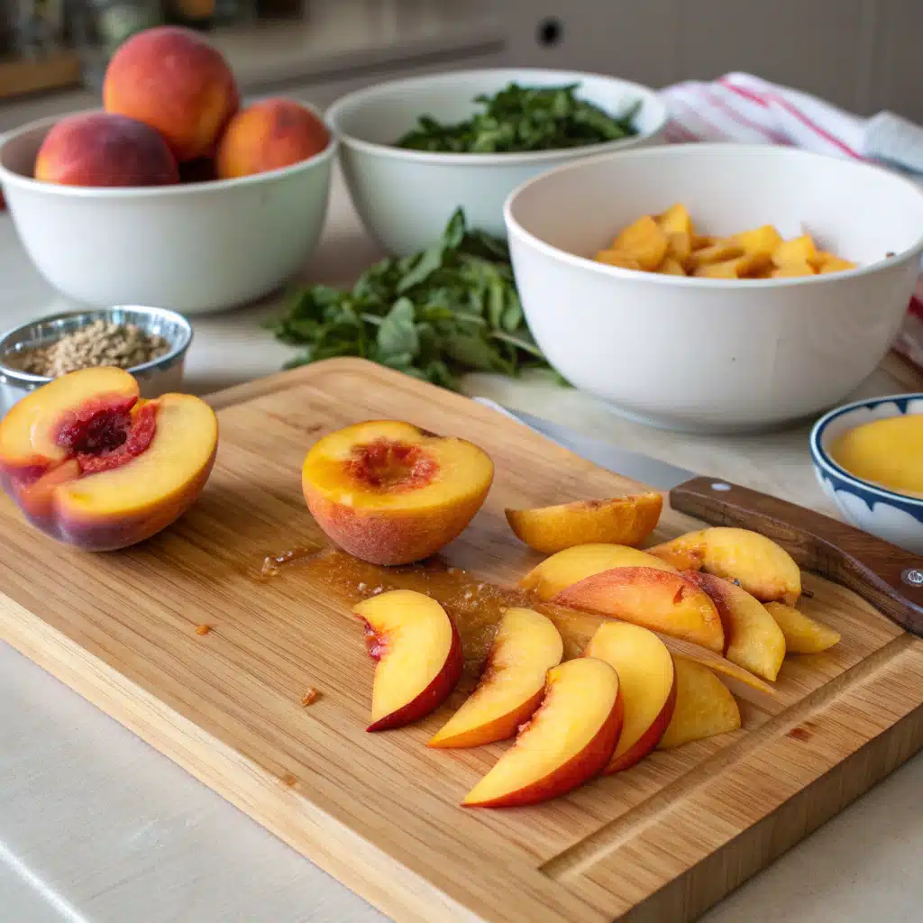 peach salad First Step