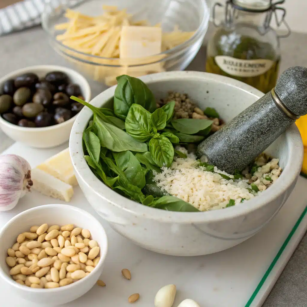 pesto pasta salad First Step