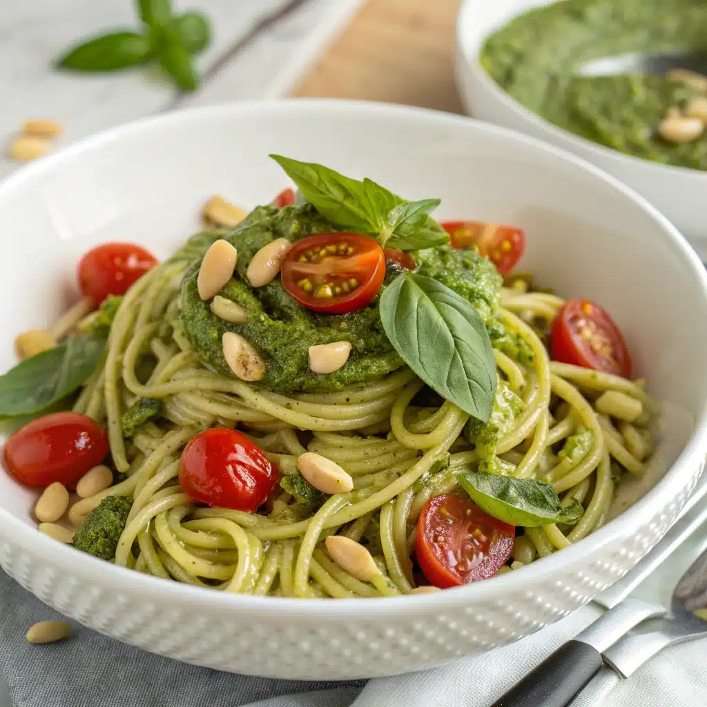 pesto pasta salad Serving
