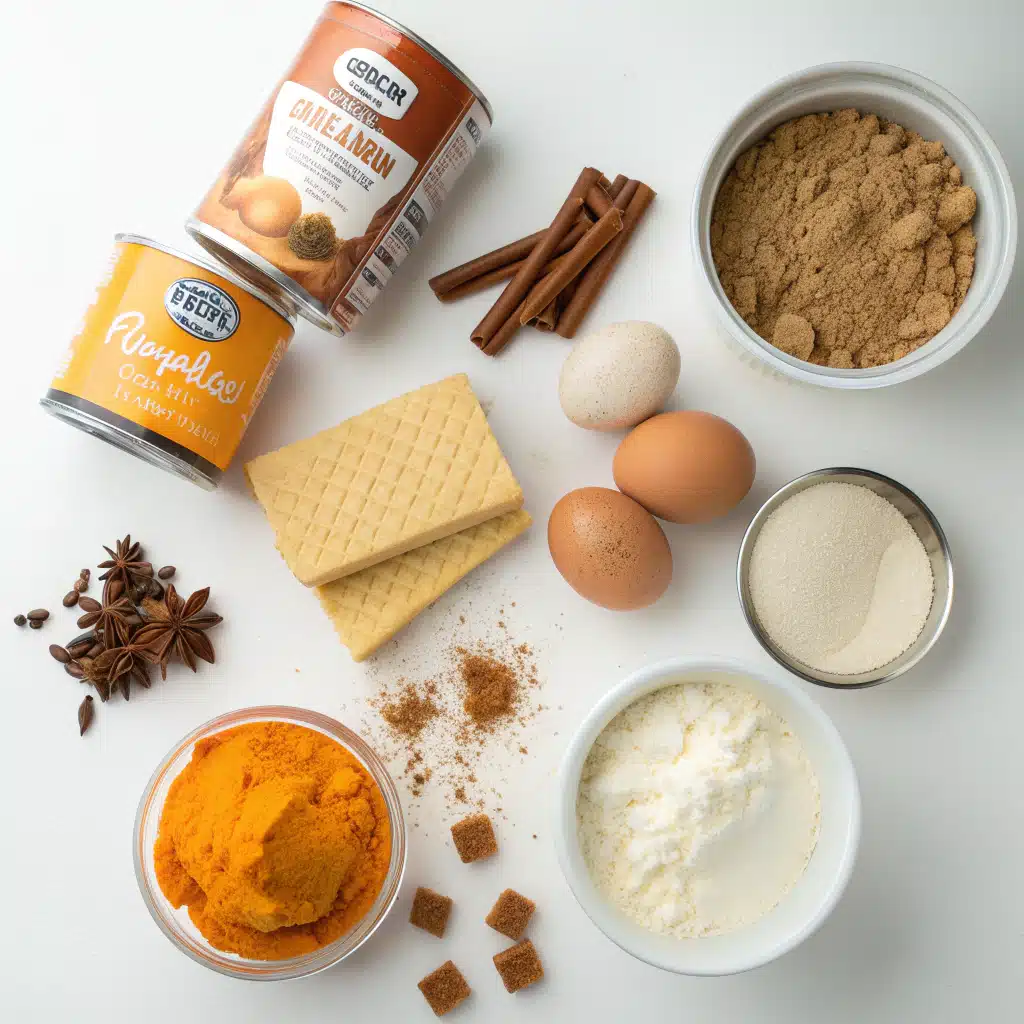 Pumpkin cheesecake ingredients
