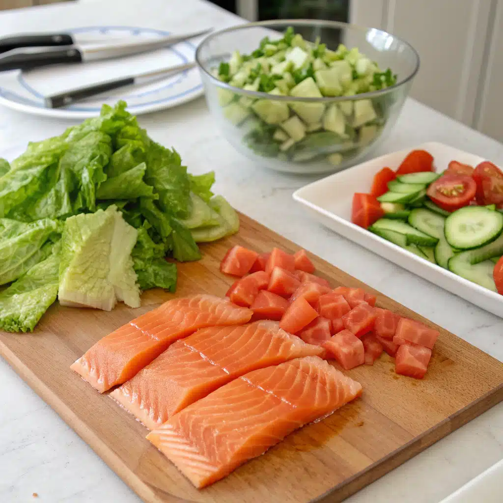 salmon salad First Step