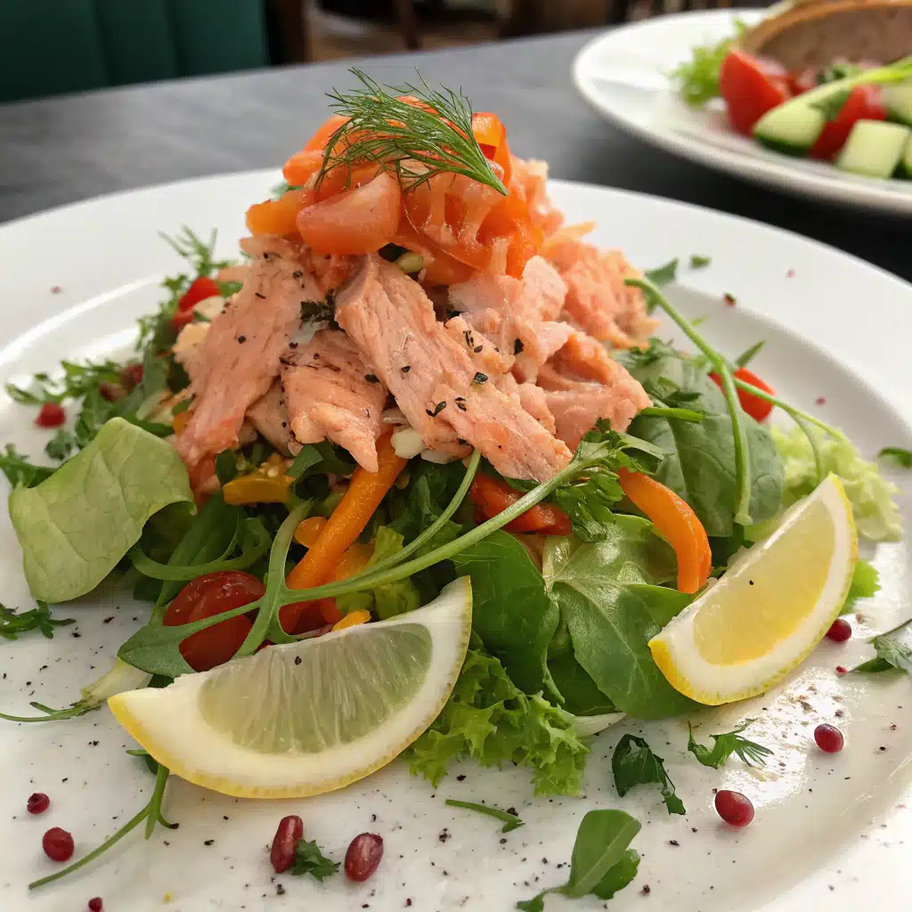 salmon salad Serving