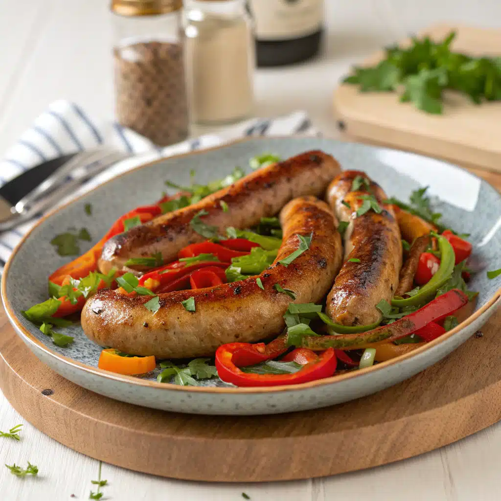 sausage and peppers Serving