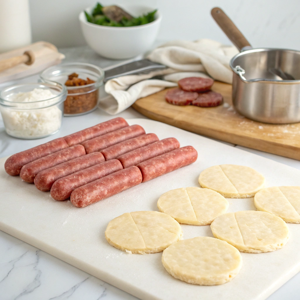 Sausage biscuits First Step