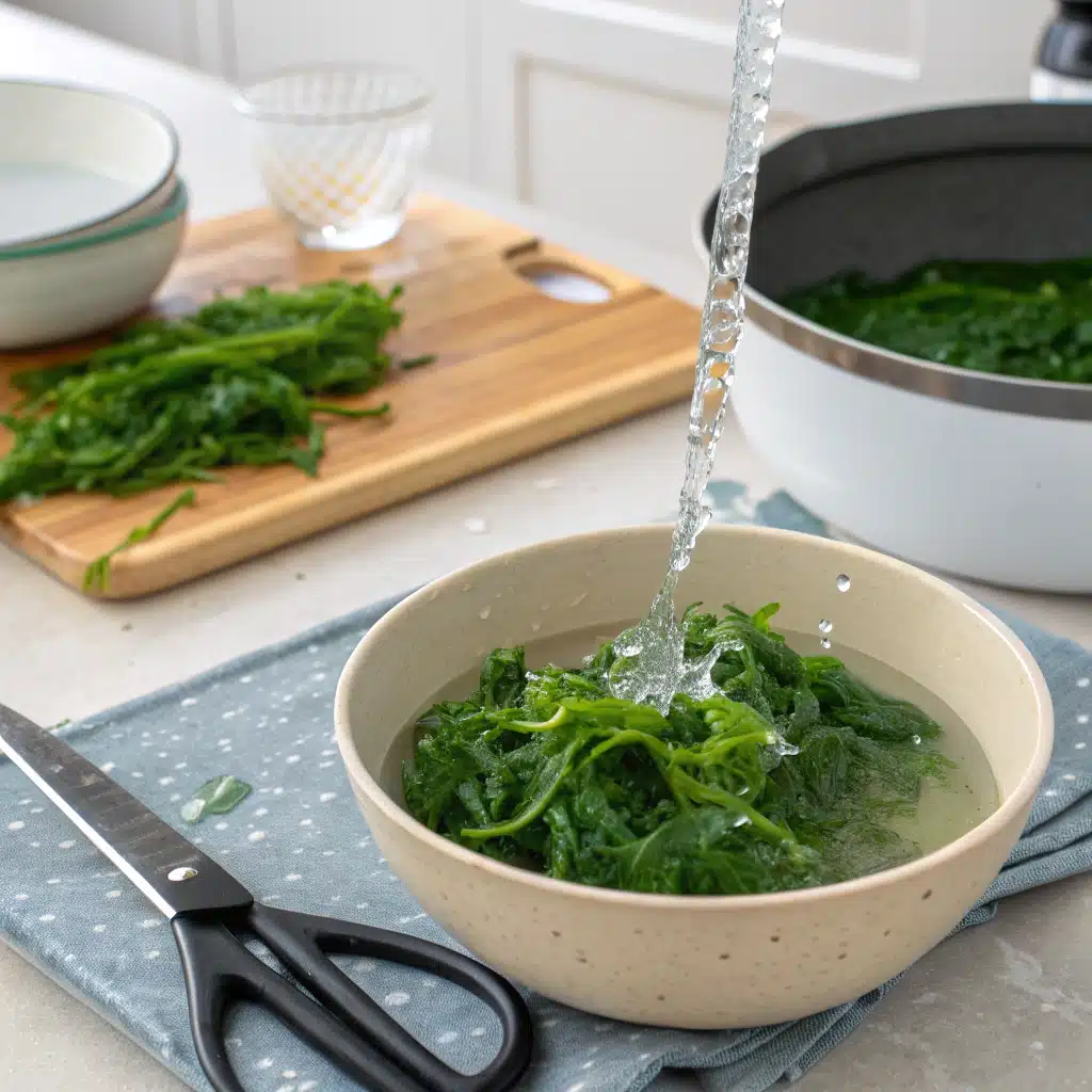 Rehydrating seaweed - first step