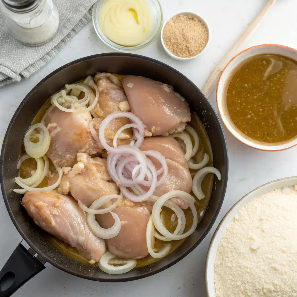 smothered chicken and gravy First Step