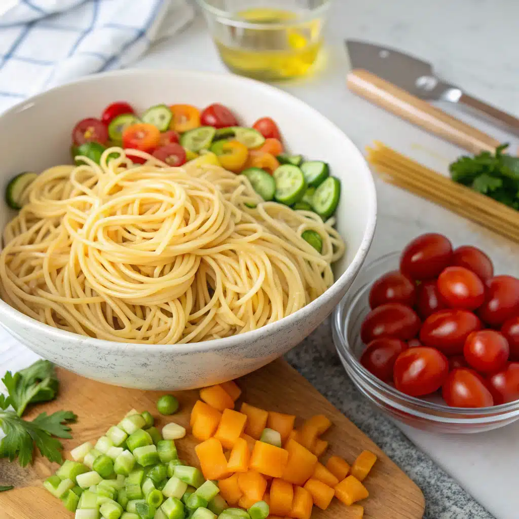 spaghetti pasta salad First Step