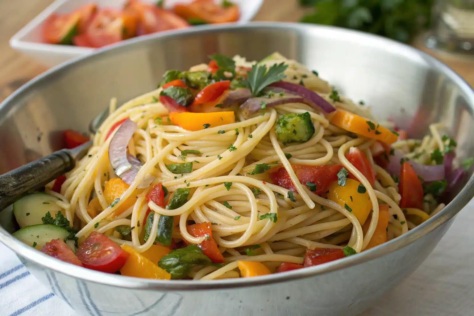 spaghetti pasta salad featured image