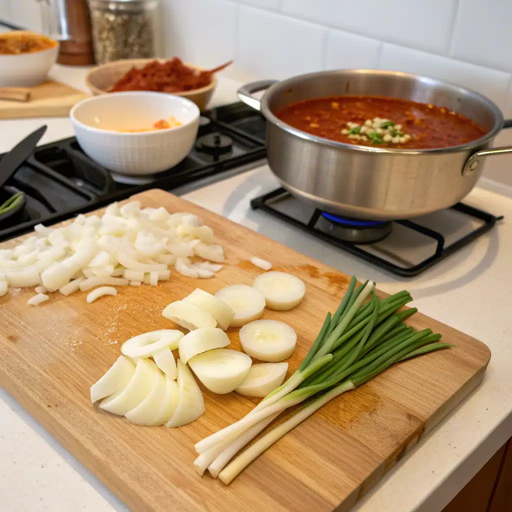 Spicy Korean Tteokbokki First Step