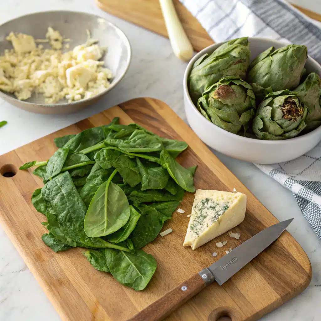spinach artichoke dip First Step