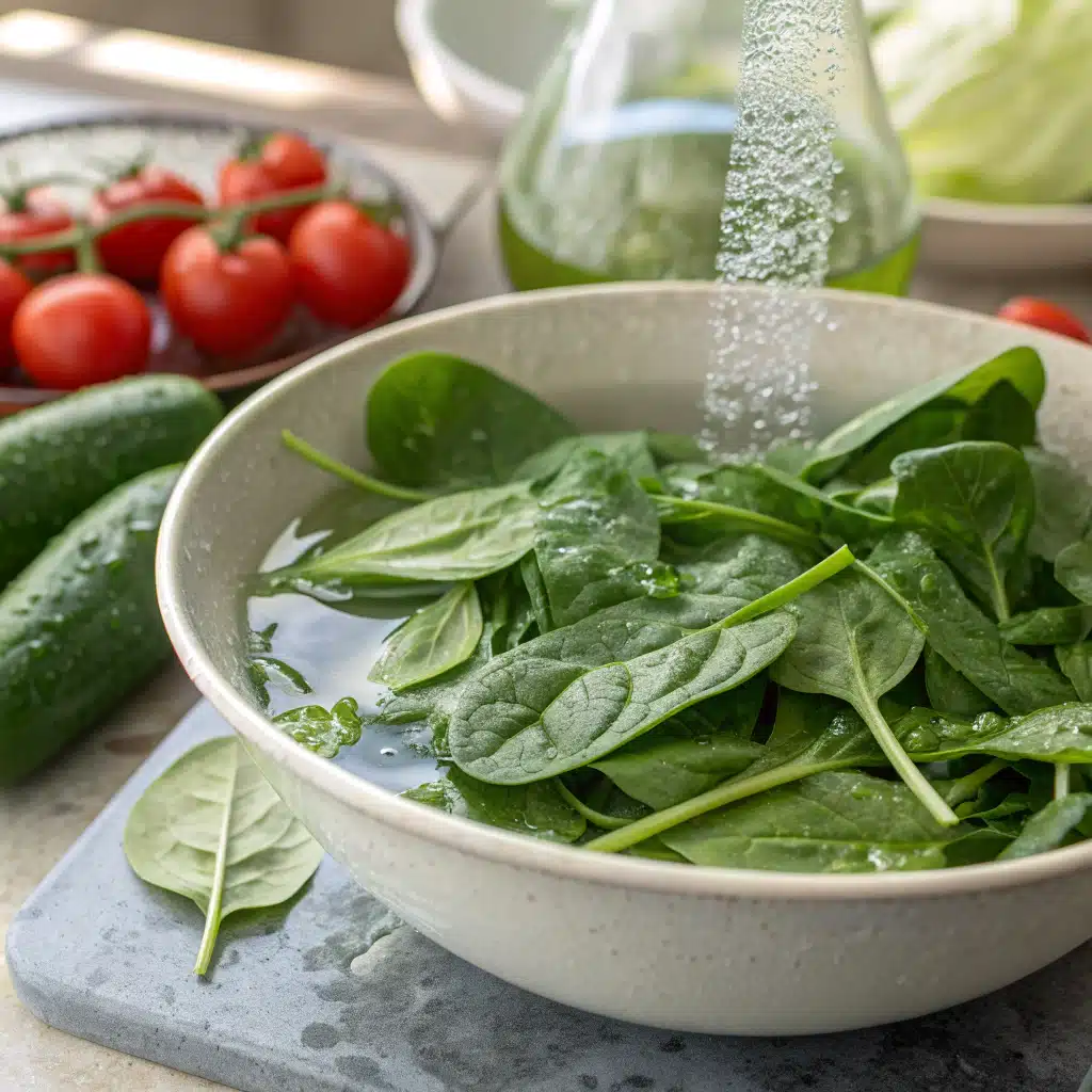 spinach salad First Step