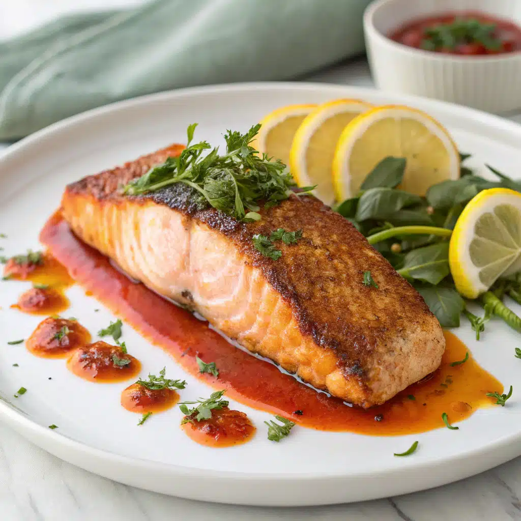 Sriracha Honey Salmon Serving