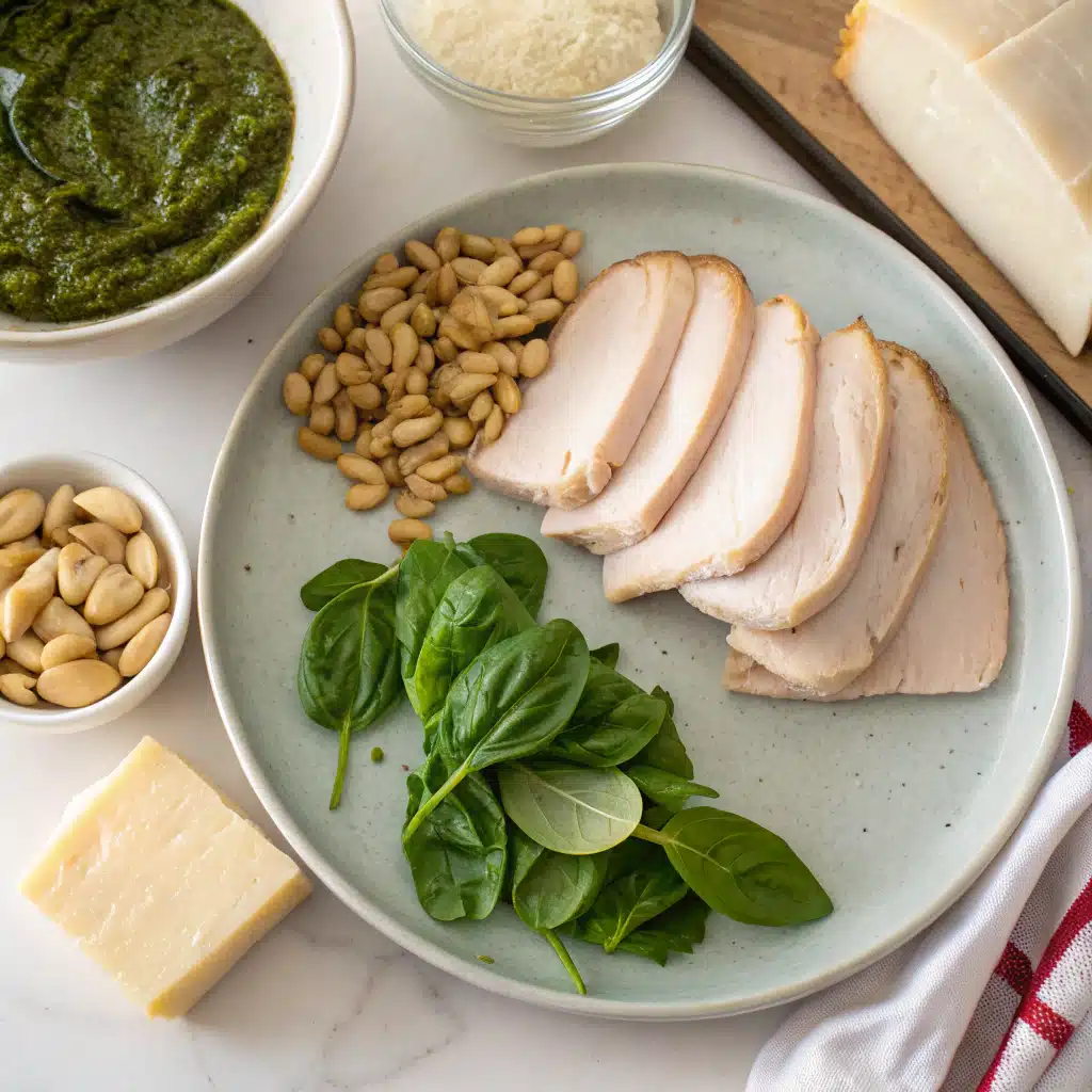 Turkey pesto sandwich first step